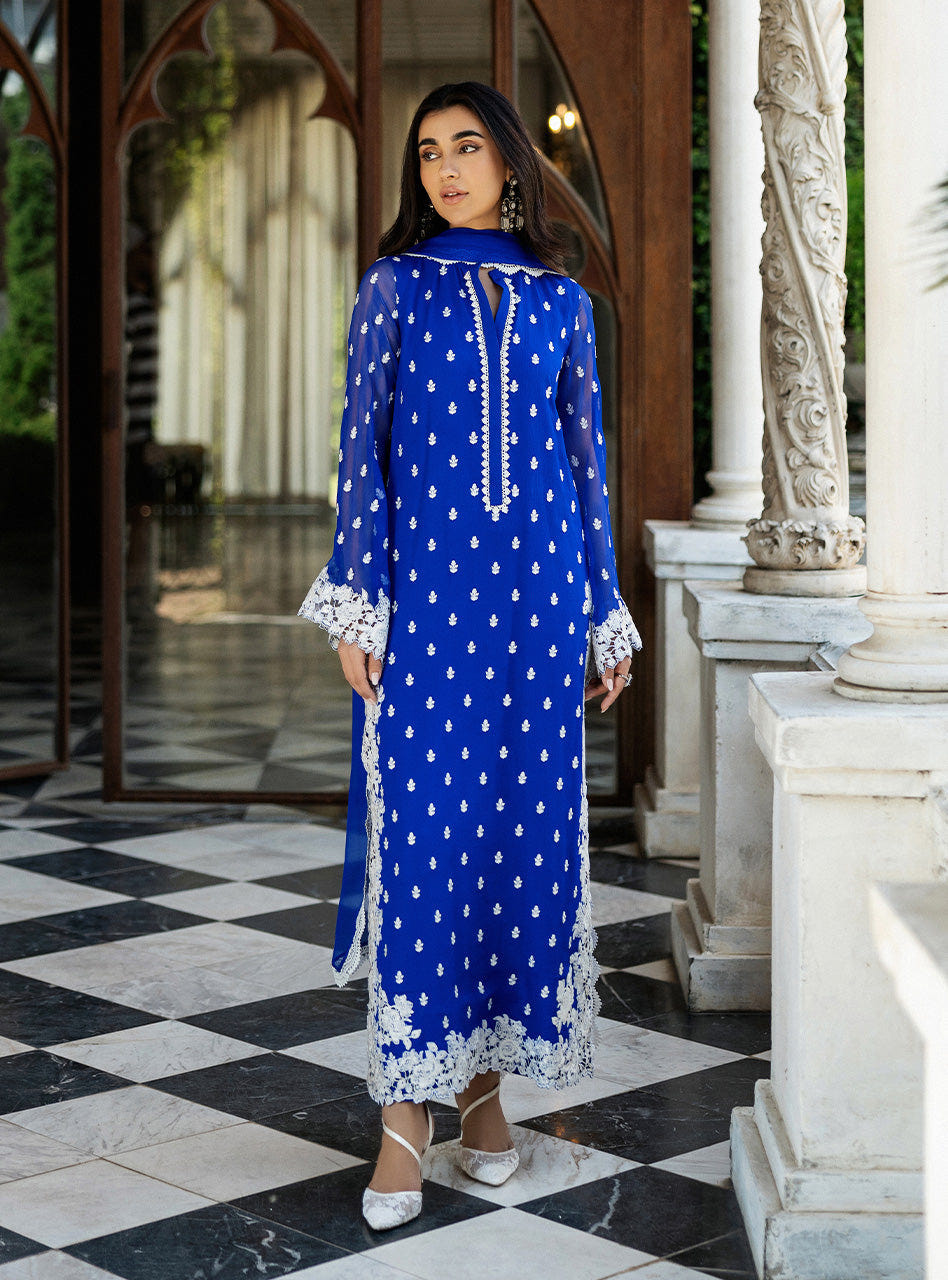 Zainab Chottani | Ramadan Edit 25 | Cobalt Dreamscape -  Zainab Chottani Ladies Clothes - Original Designer Dress - House of Maryam