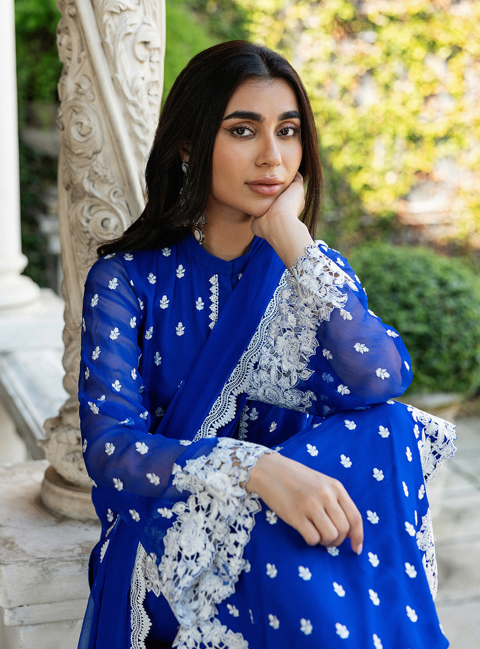Zainab Chottani | Ramadan Edit 25 | Cobalt Dreamscape -  Zainab Chottani Ladies Clothes - Original Designer Dress - House of Maryam