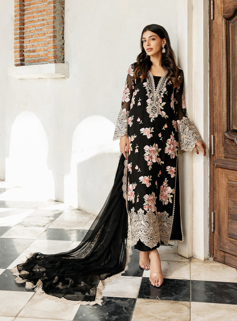 Zainab Chottani | Ramadan Edit 25 | Black Rose Waltz -  Zainab Chottani Ladies Clothes - Original Designer Dress - House of Maryam