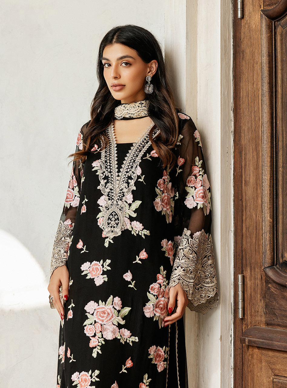 Zainab Chottani | Ramadan Edit 25 | Black Rose Waltz -  Zainab Chottani Ladies Clothes - Original Designer Dress - House of Maryam
