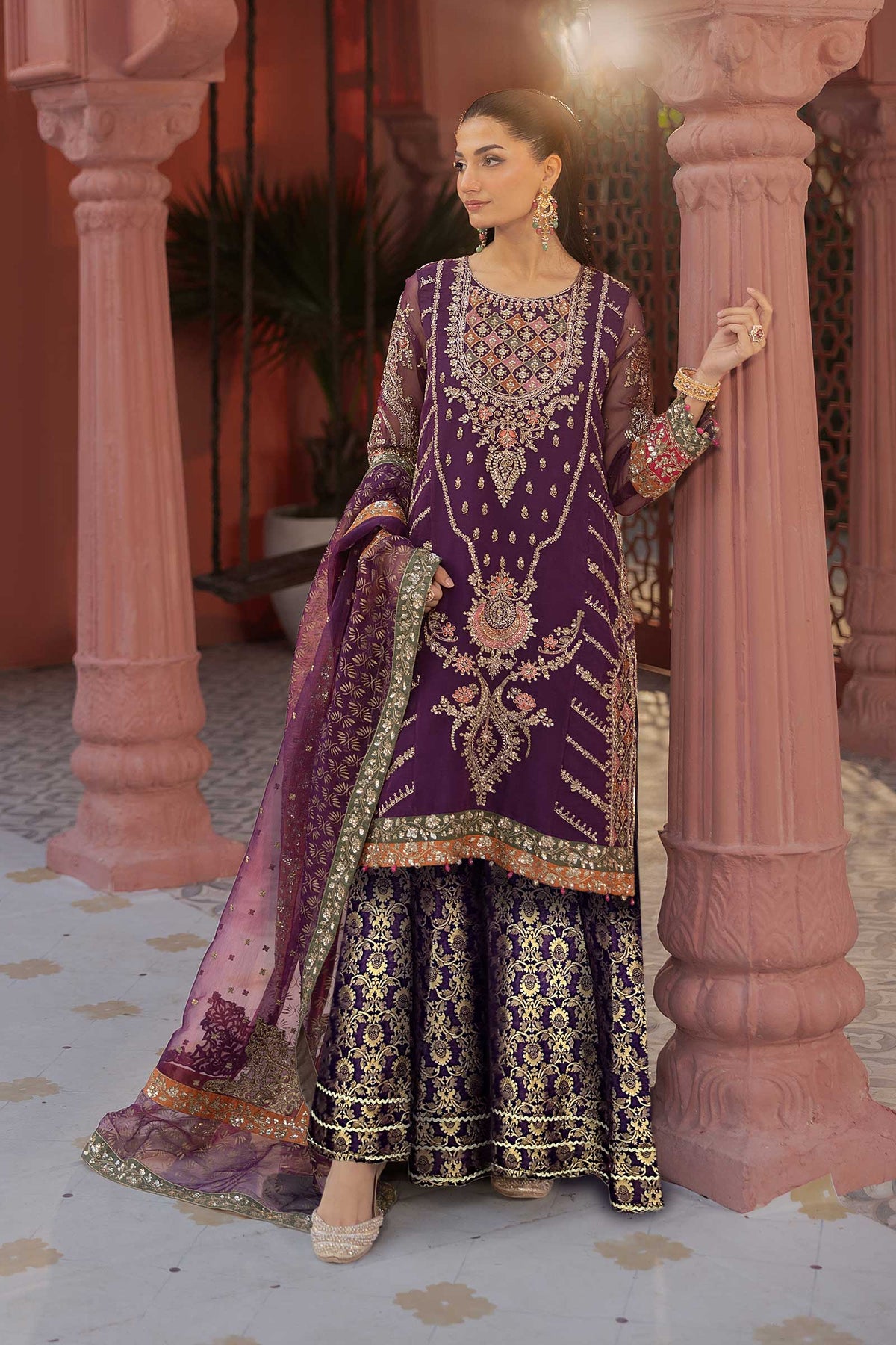 Maria B | Formal Wears | SF-EF25-28 -  Maria B Ladies Clothes - Original Designer Dress - House of Maryam
