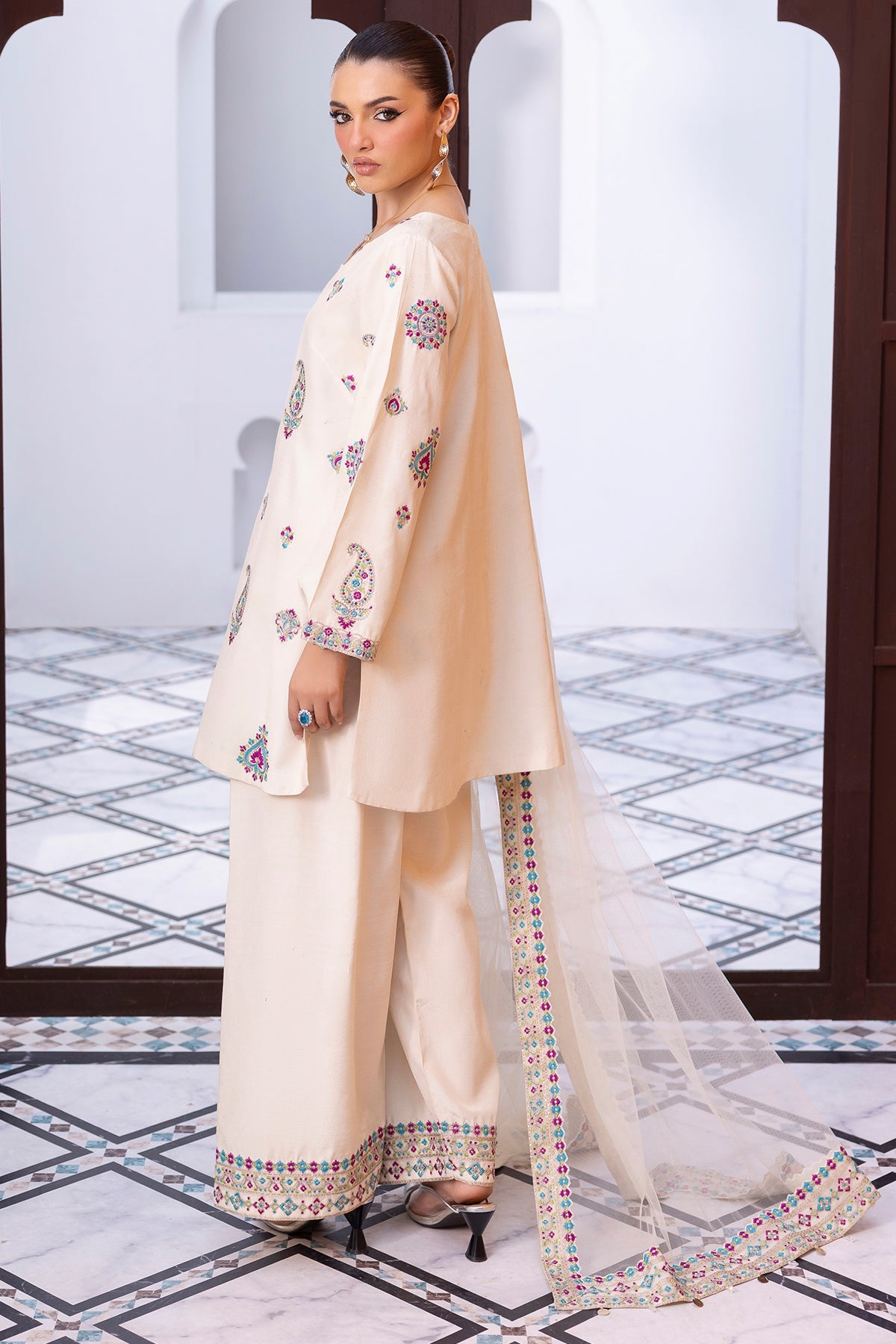 Charizma | Festive Pret | 3-PC Embroidered Raw-Silk CMA-6-404, image 5