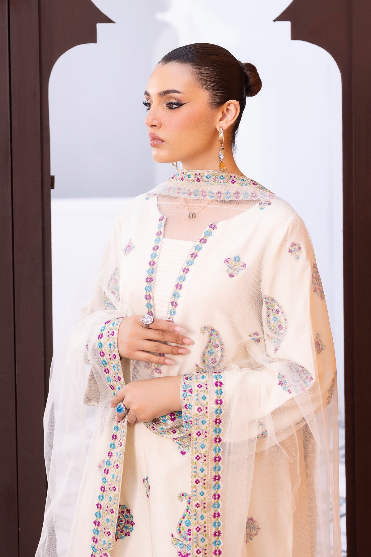 Charizma | Festive Pret | 3-PC Embroidered Raw-Silk CMA-6-404, image 3