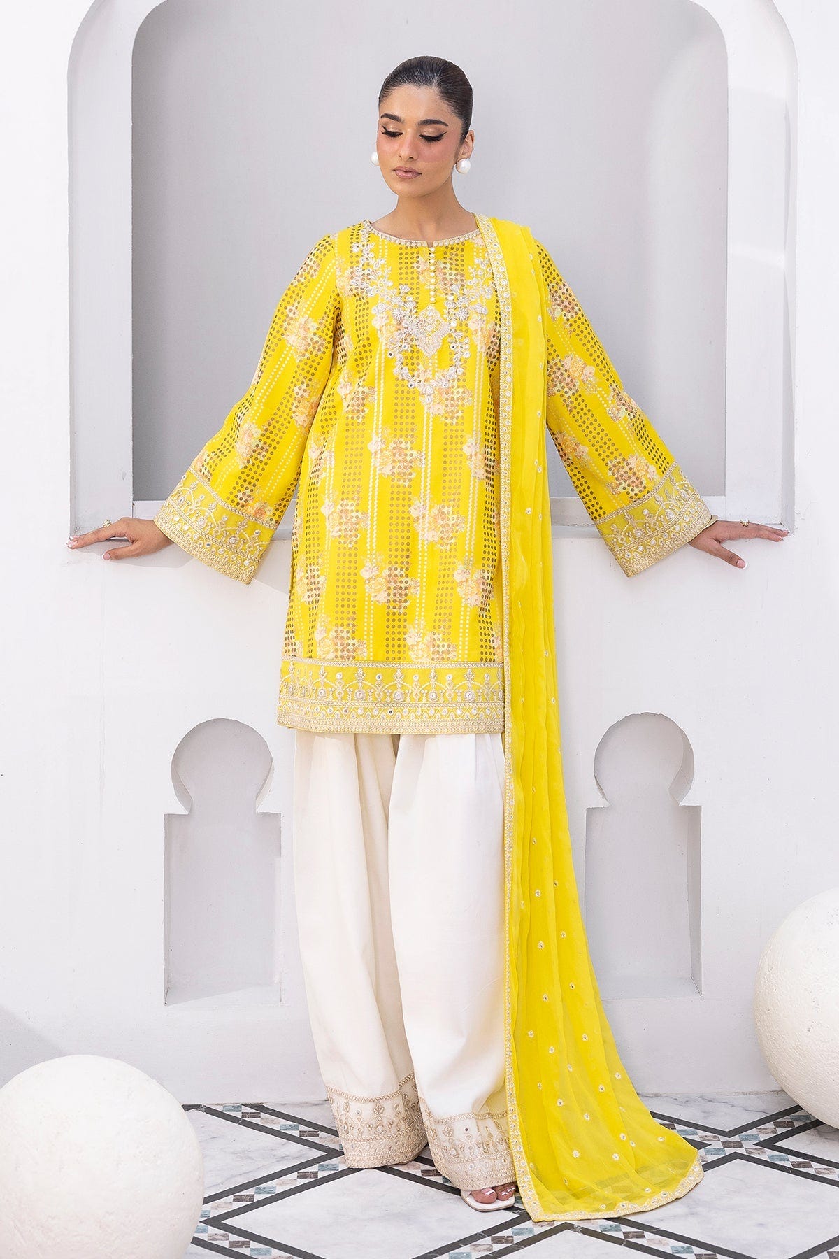 Charizma | Festive Pret | 3-PC Embroidered Raw-Silk CMA-6-410