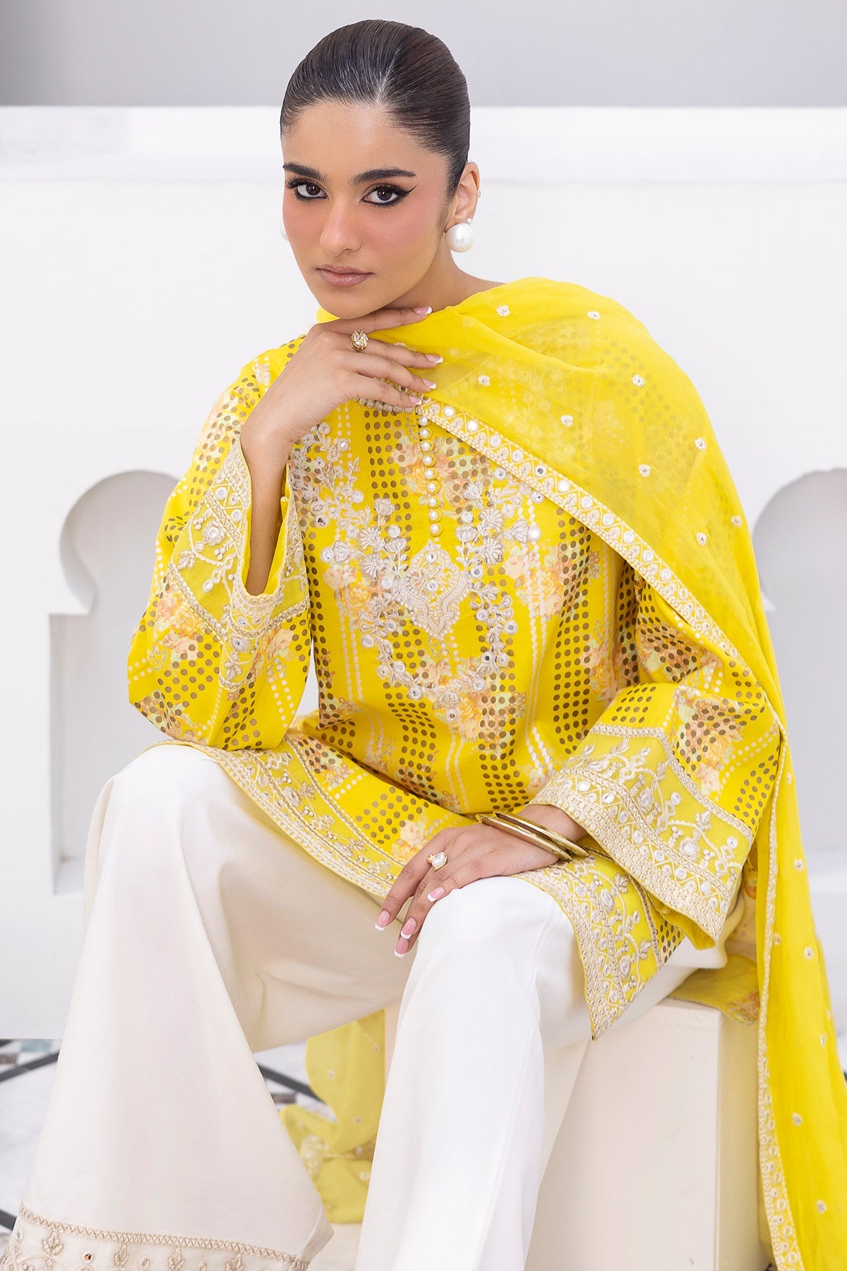 Charizma | Festive Pret | 3-PC Embroidered Raw-Silk CMA-6-410, image 4