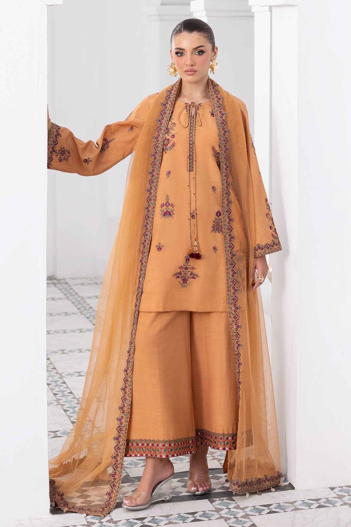 Charizma | Festive Pret | 3-PC Embroidered Raw-Silk CMA-6-370, image 3
