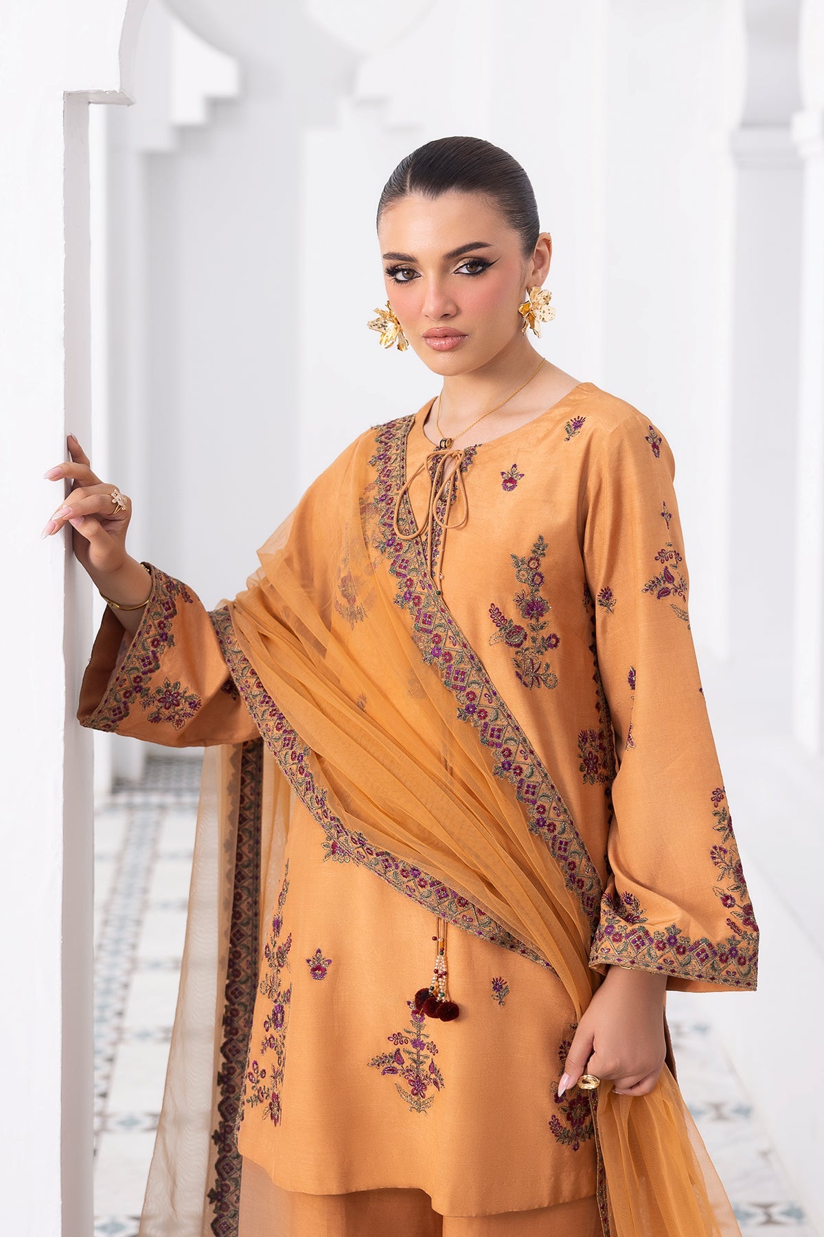 Charizma | Festive Pret | 3-PC Embroidered Raw-Silk CMA-6-370, image 2