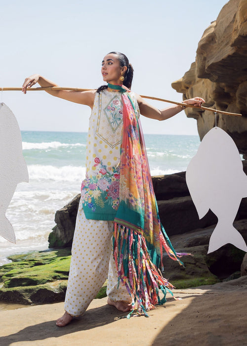 Sadaf Fawad Khan | Siraa Lawn 25 | Retro Polka -  Sadaf Fawad Khan Ladies Clothes - Original Designer Dress - House of Maryam