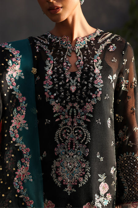 Afrozeh Larosea black khaadi net formal suit, photo 3