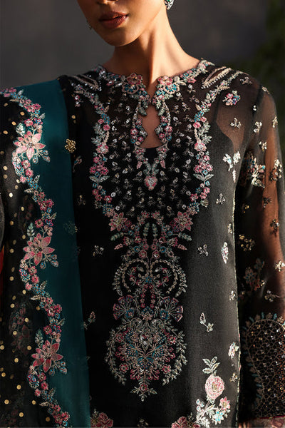 Afrozeh Larosea black khaadi net formal suit, photo 3
