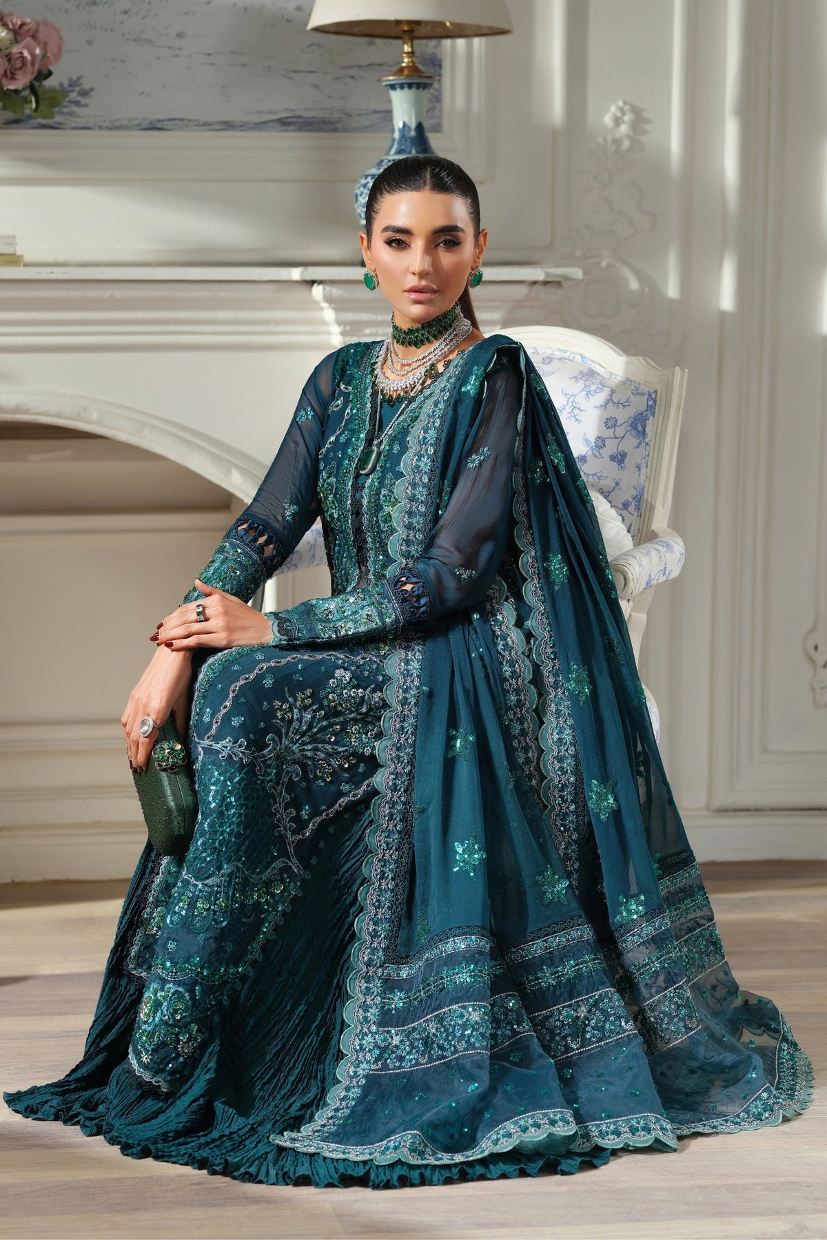 Maryam Hussain | Meer Embroidered Chiffon | Momal Meer-08, image 2