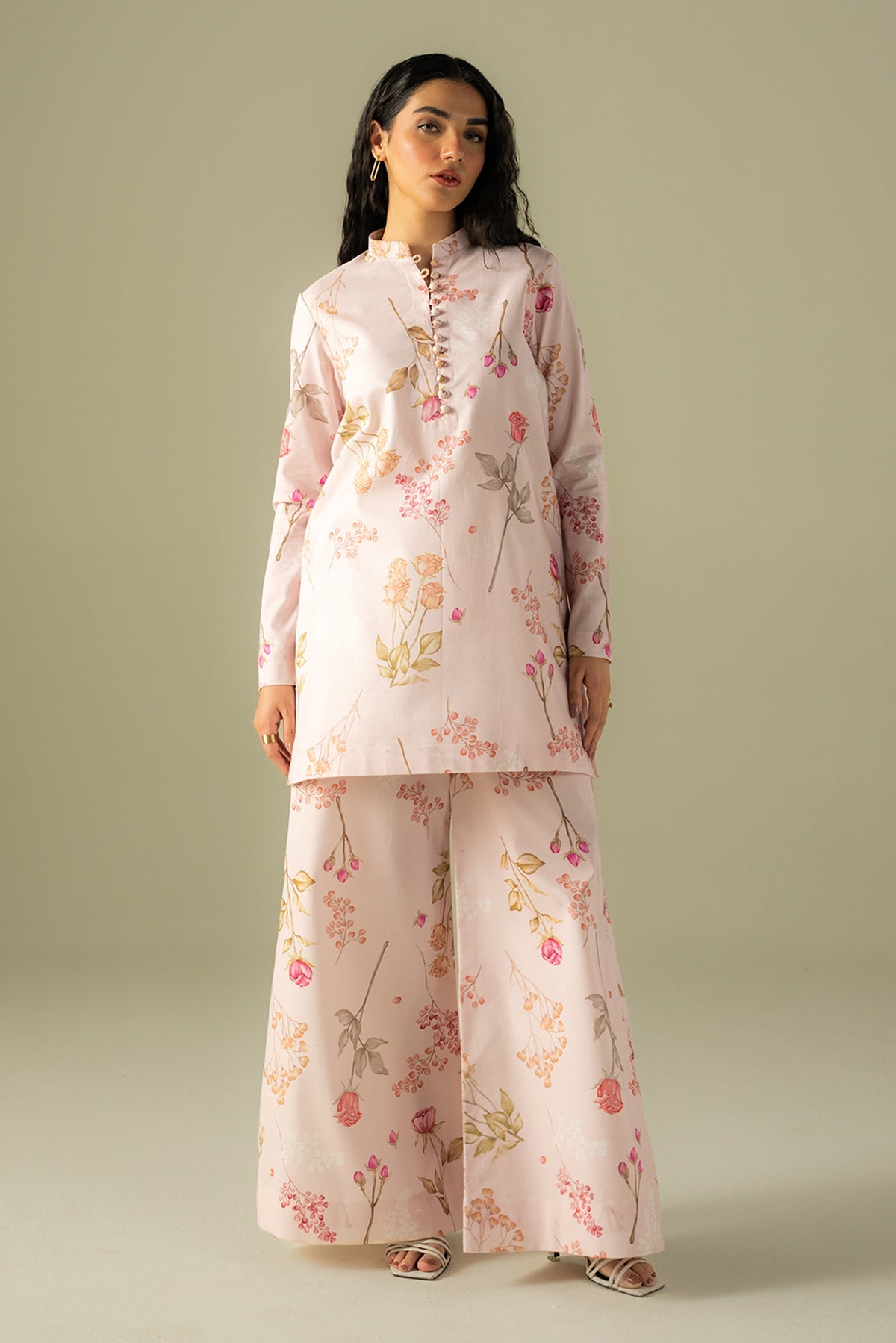 Afrozeh Crushed blush pink lawn co-ord set, photo 4