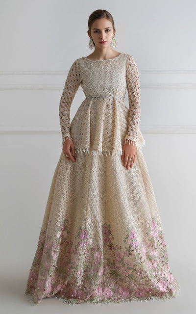 Threads and Motifs | Formal Dresses 25 | Organza Embroidered Peplum With Skirt