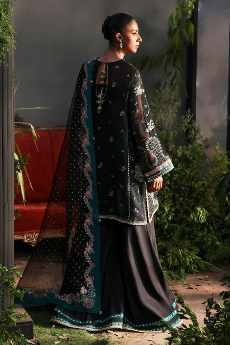Afrozeh Larosea black khaadi net formal suit, photo 2