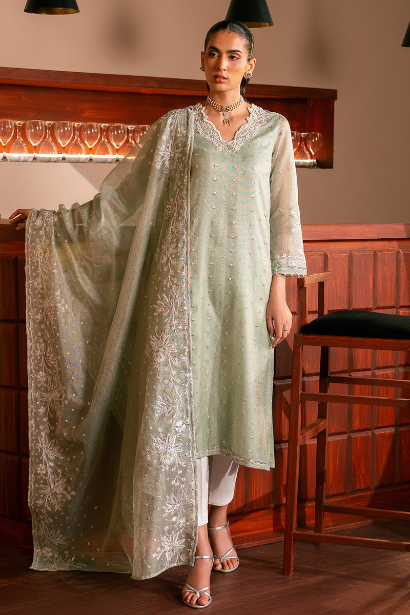 Cross Stitch | Luxury Pret | Minty Meadow-2 PC (Shirt & Dupatta)