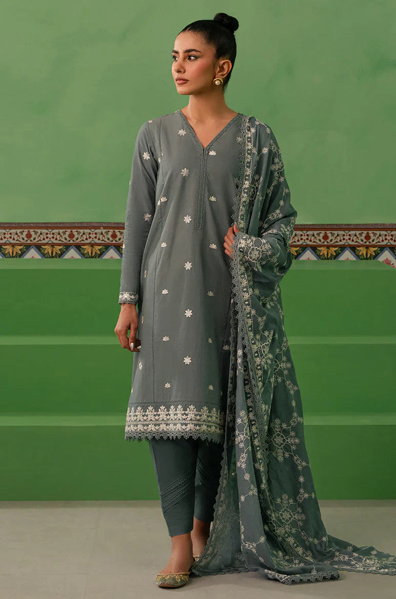 Cross Stitch | Mahiri Embroidered Collection | DUSTY GRANITE -  Cross Stitch Luxury - Original Designer Dress - House of Maryam