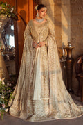 NAQSHI Roshan Ara tissue lehenga featuring plain voluminous texture with embroidered border and lace finishing.