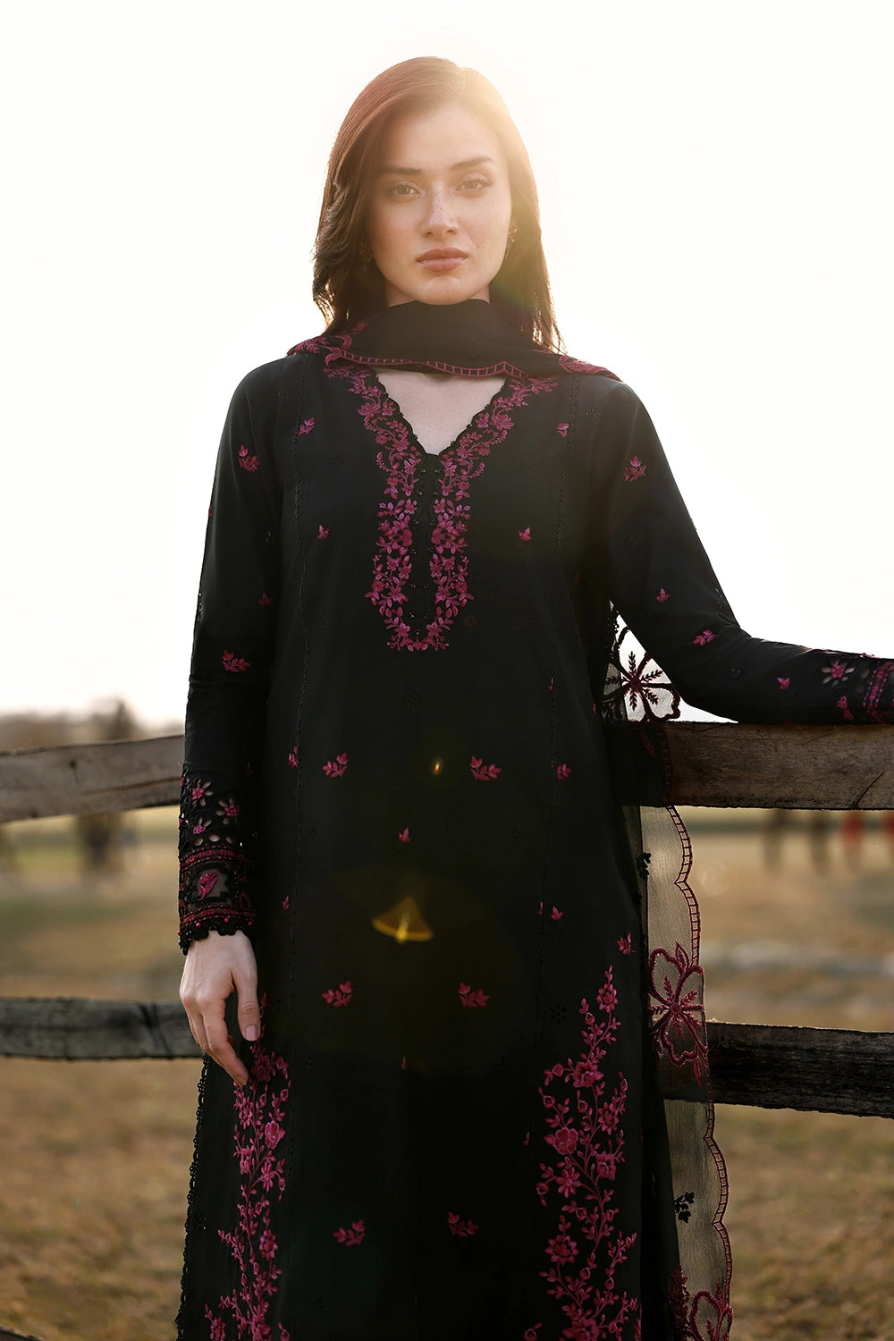 Azure | Luxury Lawn 26 | Black Cherry-3