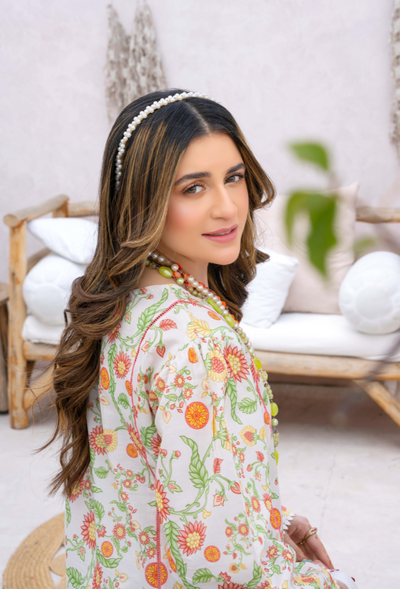 Humdum | Gardenia Lawn 24 | PLG 3 - D02 -  HumDum Luxury - Original Designer Dress - House of Maryam