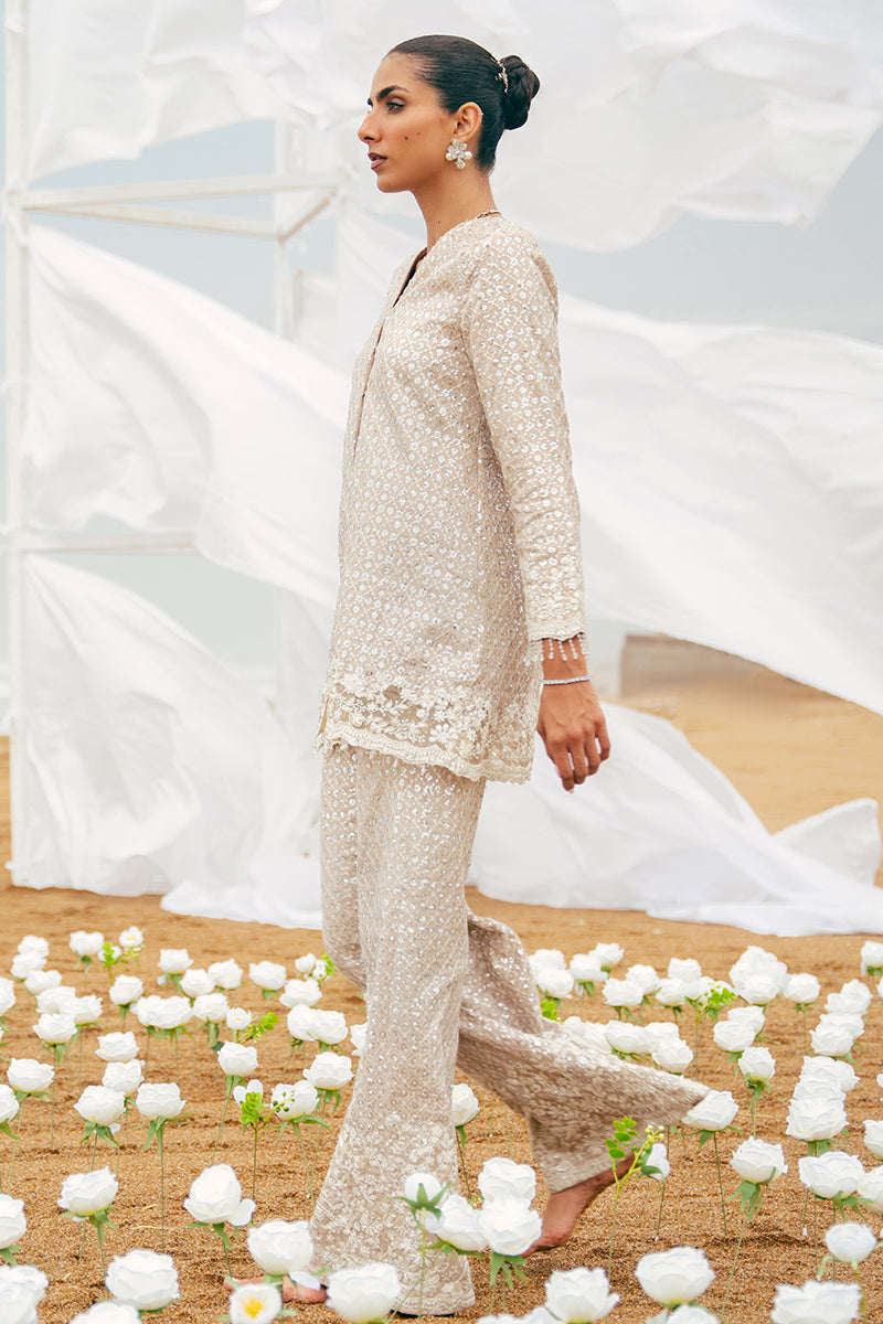Cross Stitch | Wedding Pret | Scintillating Crystal-2PC Silk Embroidered Pret-5