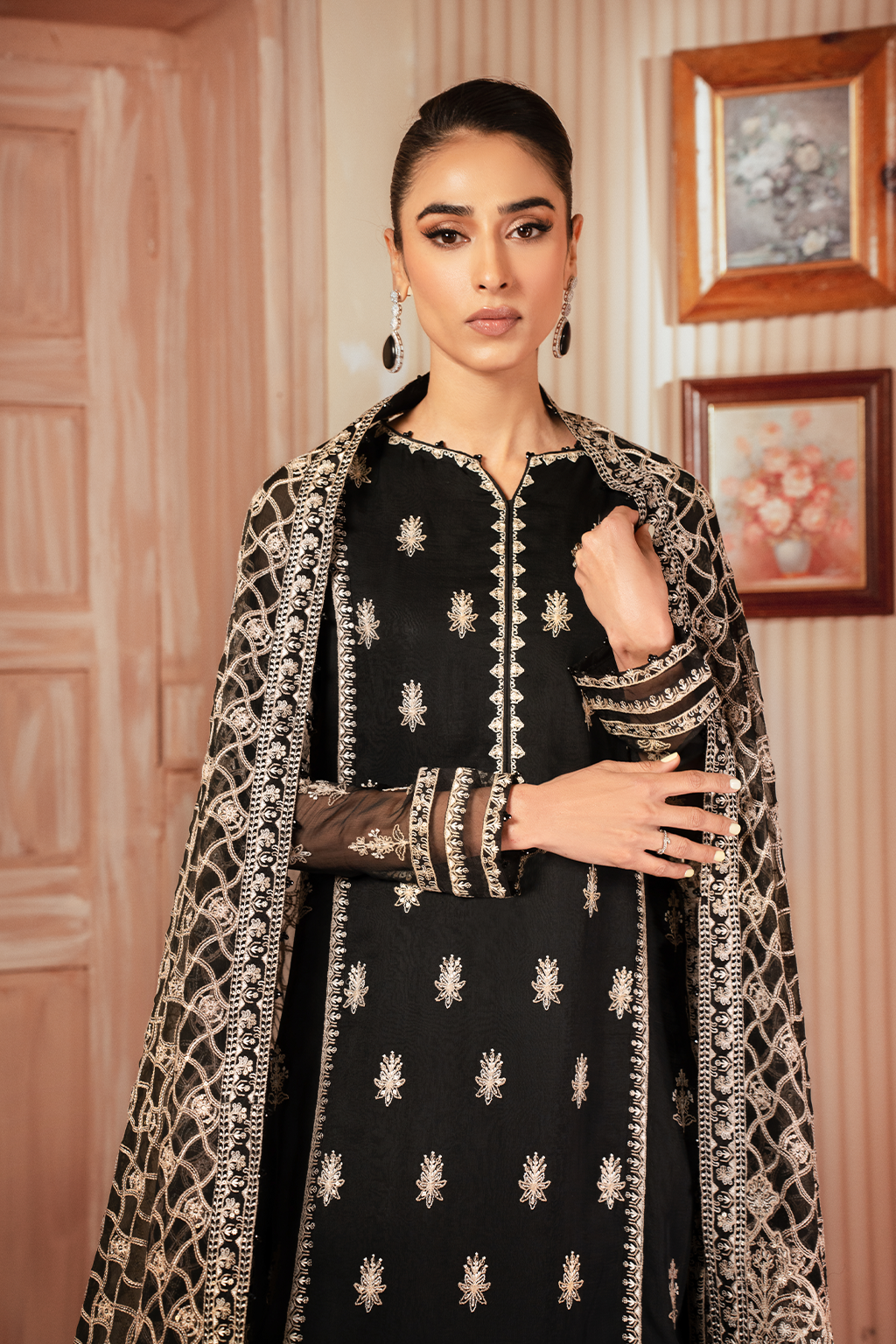 Iznik | Chiffon Kari | ICK-03 Embroidered Chiffon by Designer Iznik - House of Maryam - Pakistani Designer Ethnic Wear in {{ shop.shopifyCountryName }}