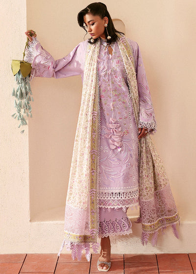 Suffuse Yasmin mauve purple embroidered lawn suit