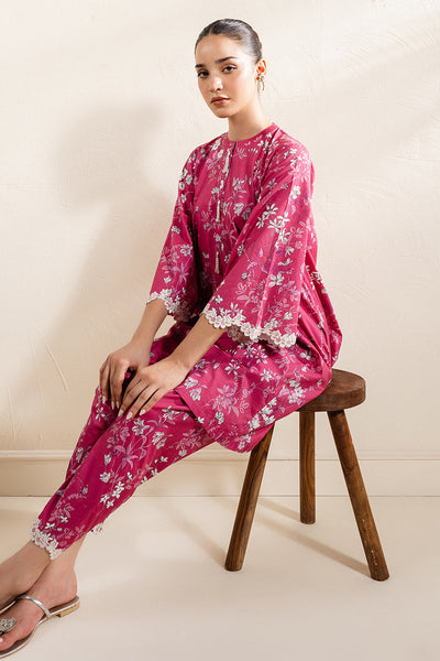 Cross Stitch | Basic Pret | Deep Blush-2 PC (Shirt & Trouser)