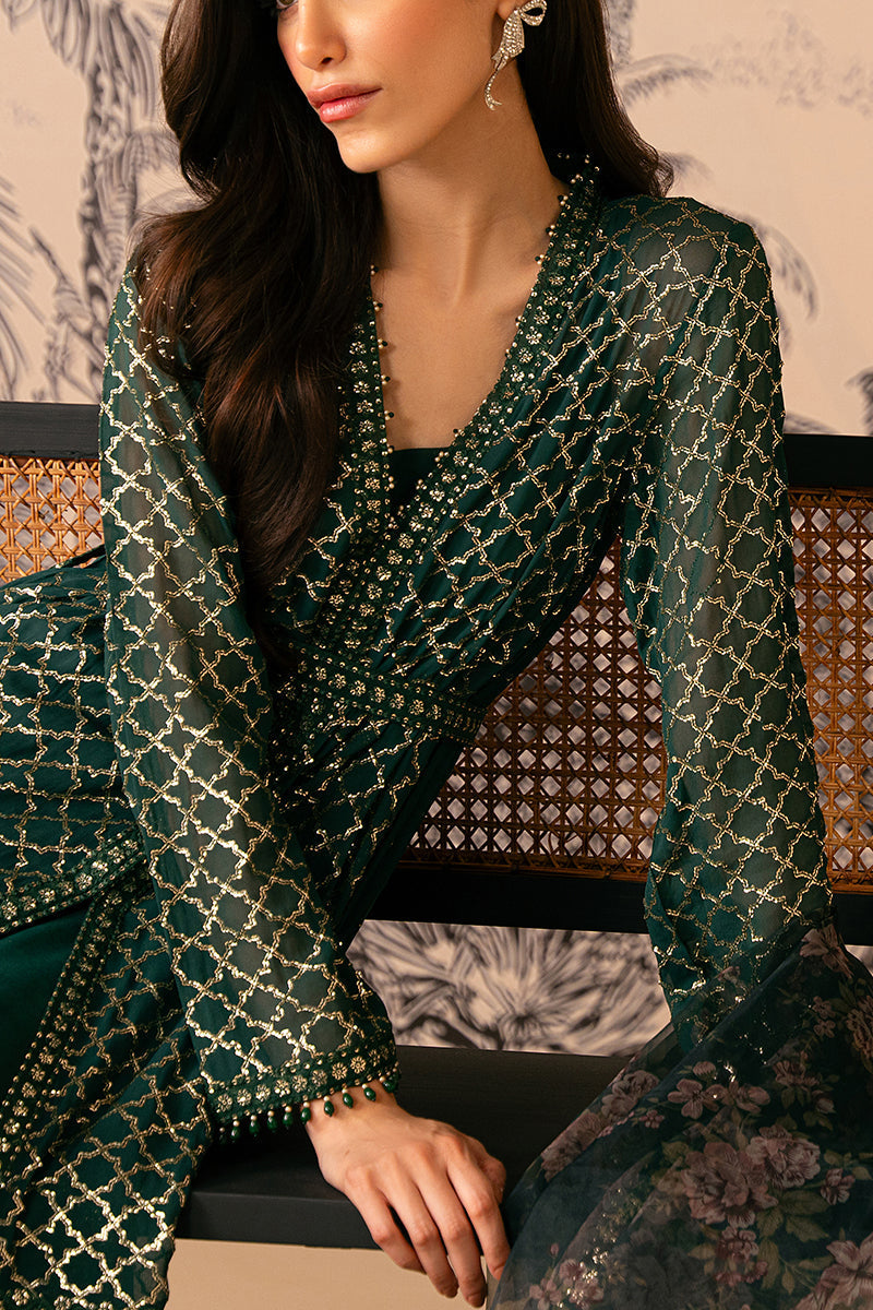 Cross Stitch | Luxe Atelier 24 | VIRIDIAN HAVEN by Designer Cross Stitch - House of Maryam - Pakistani Designer Ethnic Wear in {{ shop.shopifyCountryName }}