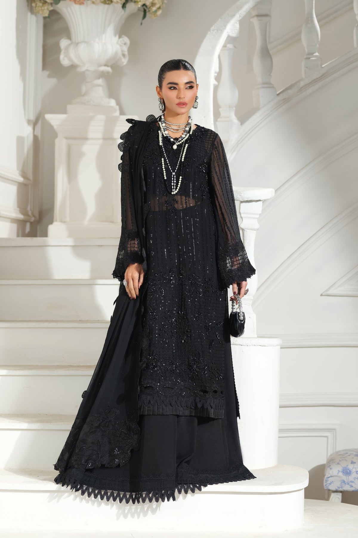 Maryam Hussain | Meer Embroidered Chiffon | Andaz Meer-01, image 2
