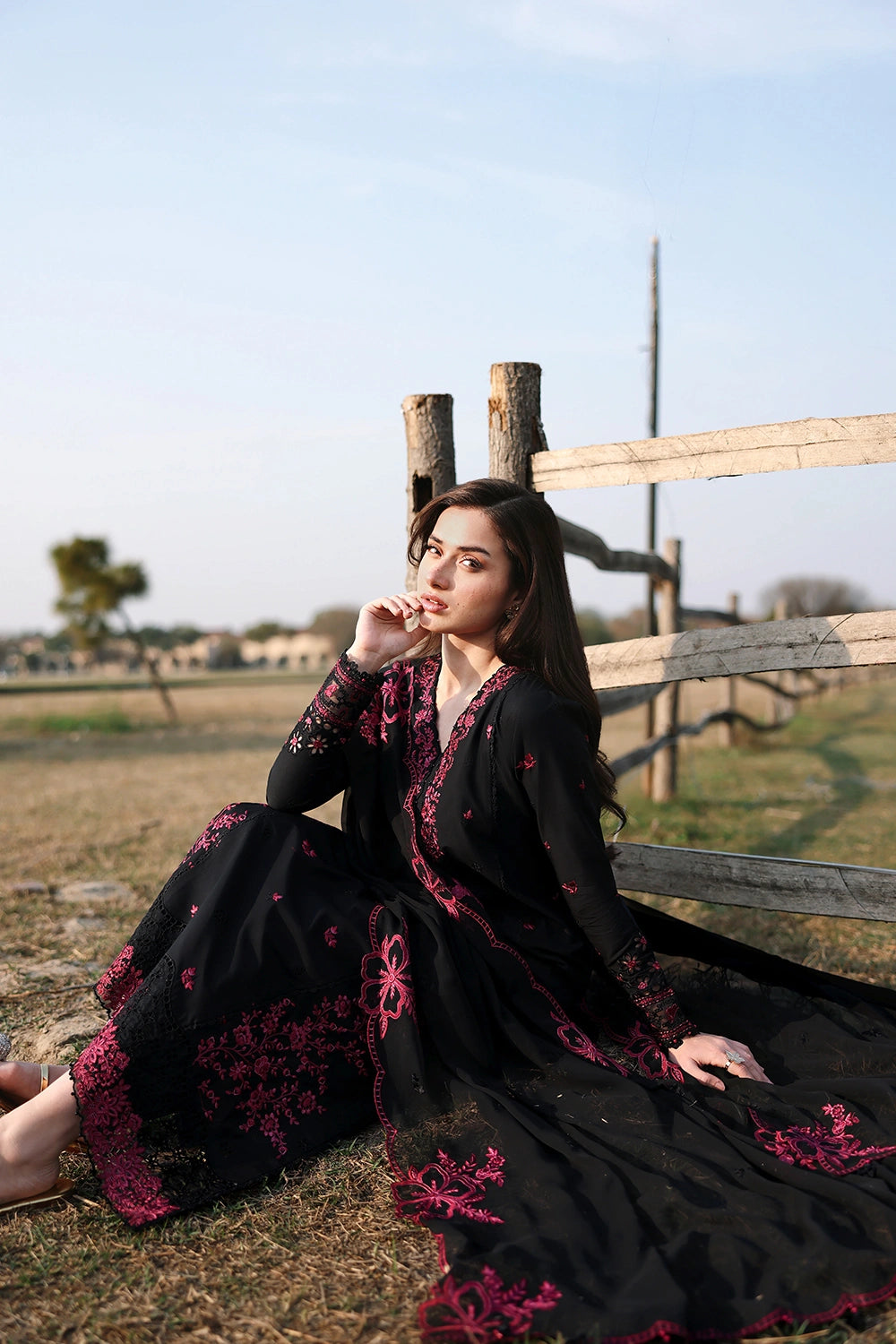 Azure | Luxury Lawn 26 | Black Cherry-4