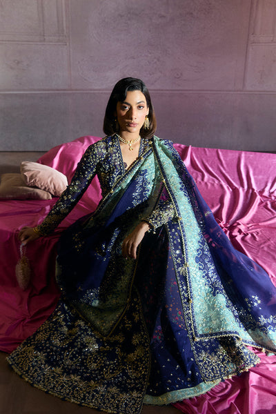 Suffuse Rishaal indigo organza pishwas and lehenga, photo 5