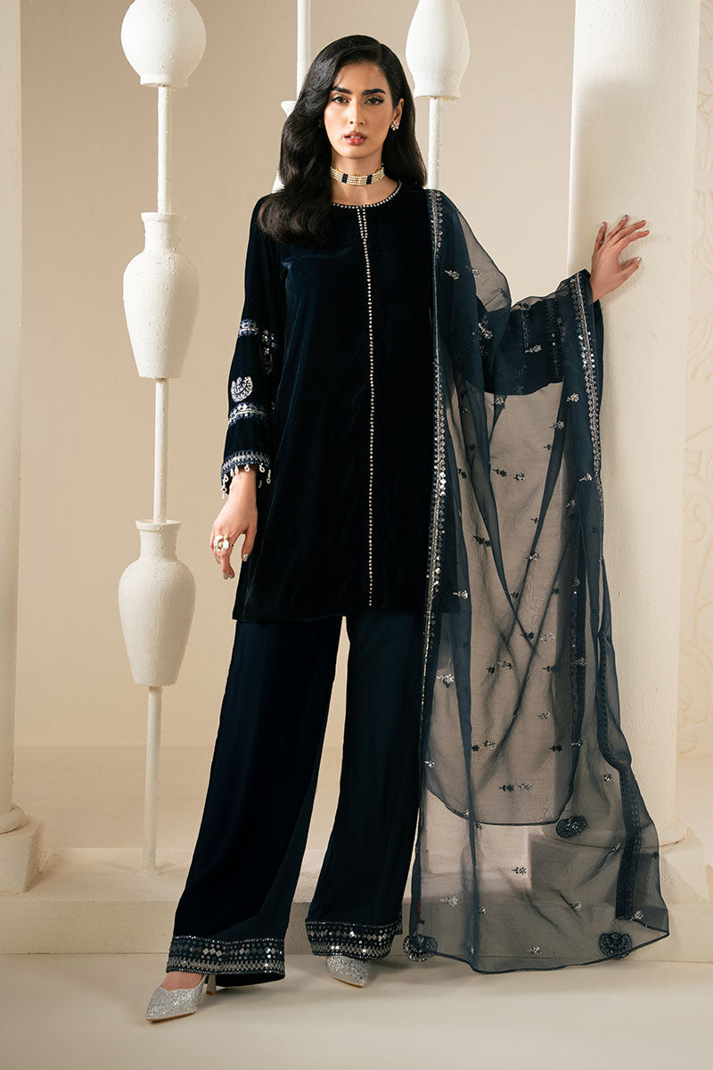 Cross Stitch | Luxury Pret | Sapphire Whisper-3PC (Shirt, Trouser & Dupatta)-3