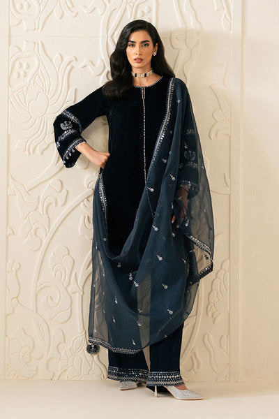 Cross Stitch | Luxury Pret | Sapphire Whisper-3PC (Shirt, Trouser & Dupatta)
