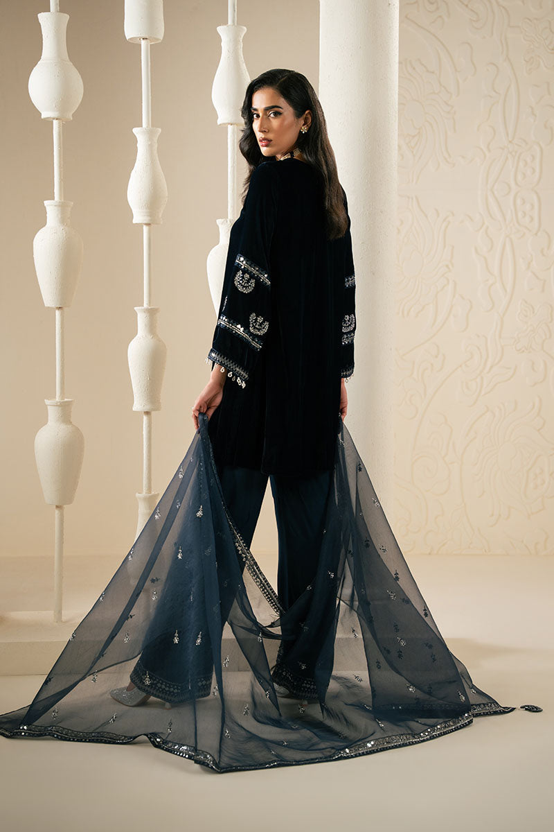 Cross Stitch | Luxury Pret | Sapphire Whisper-3PC (Shirt, Trouser & Dupatta)-5