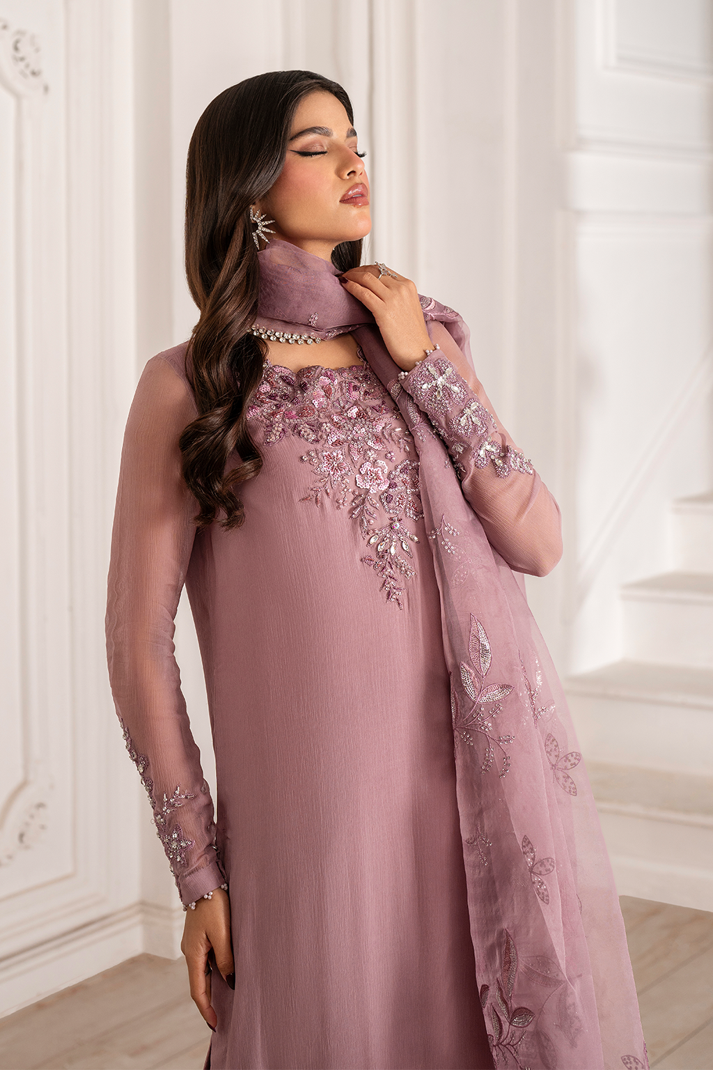 Iznik I Festive Formal I UE-418 Embroidered Chiffon -  Iznik Ladies Clothes - Original Designer Dress - House of Maryam