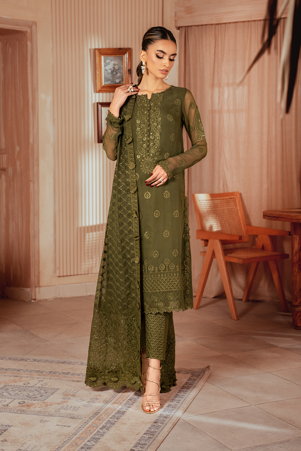 Iznik | Chiffon Kari | ICK-05 Embroidered Chiffon by Designer Iznik - House of Maryam - Pakistani Designer Ethnic Wear in {{ shop.shopifyCountryName }}