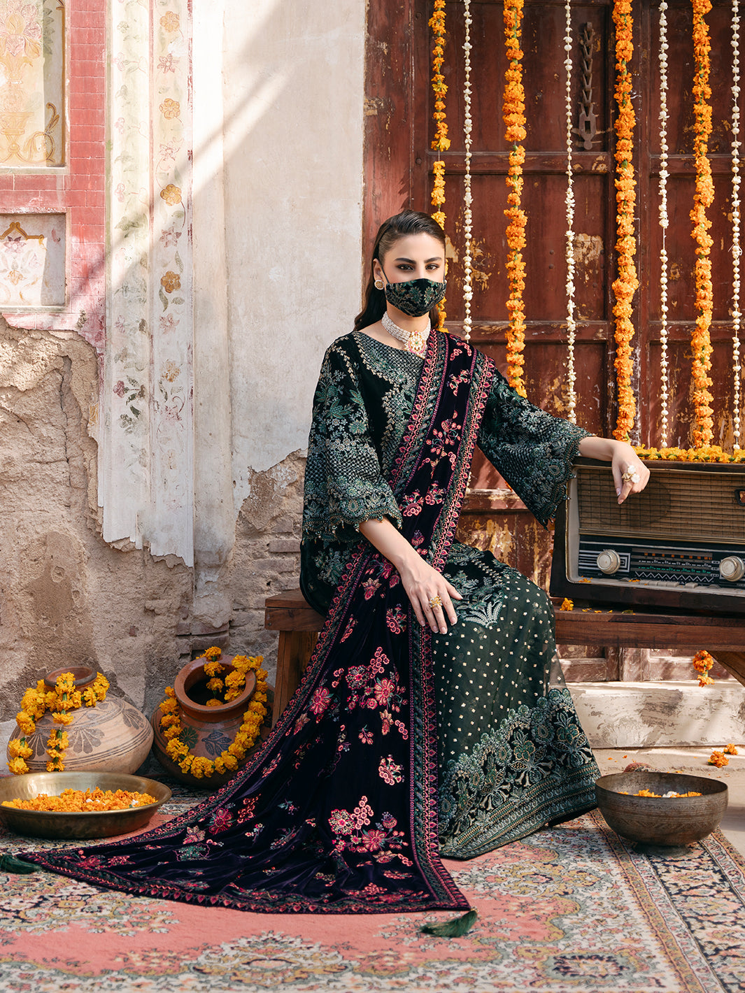 Flossie | Siara Velvet Formals | V-102 - B -  Flossie Ladies Clothes - Original Designer Dress - House of Maryam