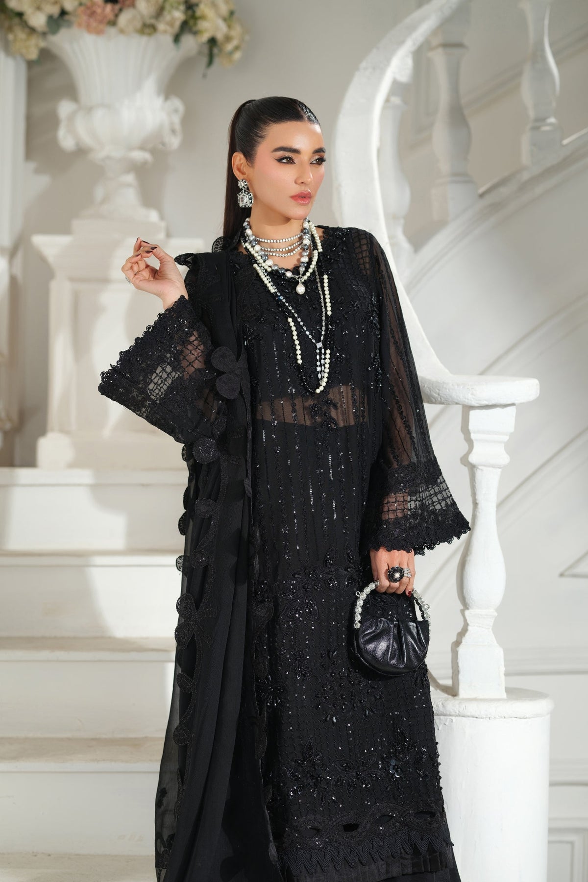 Maryam Hussain | Meer Embroidered Chiffon | Andaz Meer-01, image 3