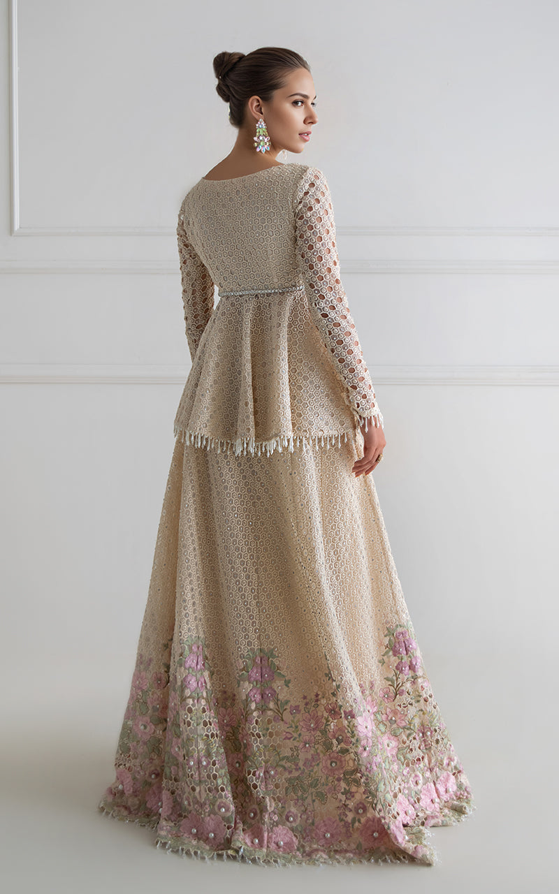 Threads and Motifs | Formal Dresses 25 | Organza Embroidered Peplum With Skirt-2