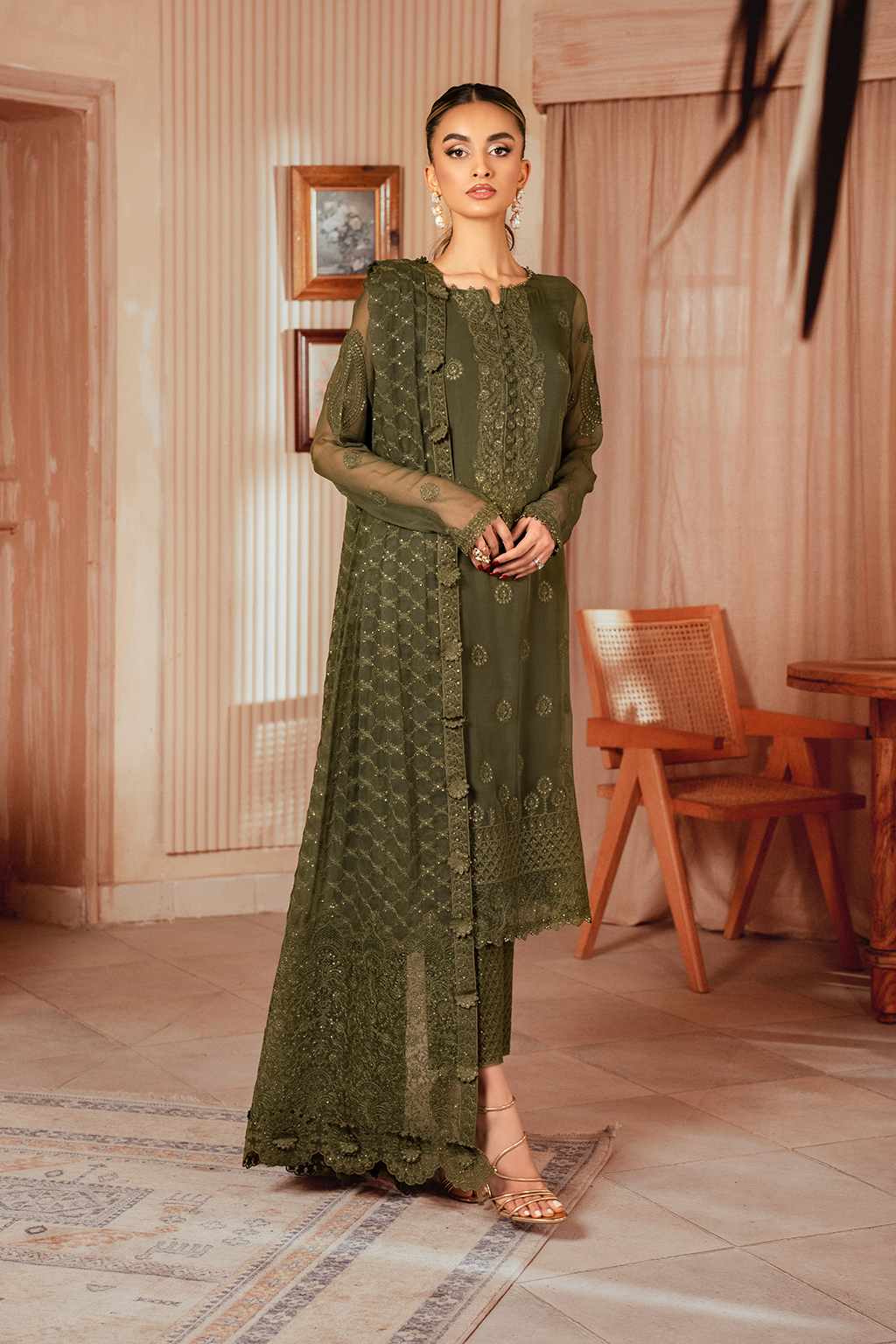 Iznik | Chiffon Kari | ICK-05 Embroidered Chiffon by Designer Iznik - House of Maryam - Pakistani Designer Ethnic Wear in {{ shop.shopifyCountryName }}