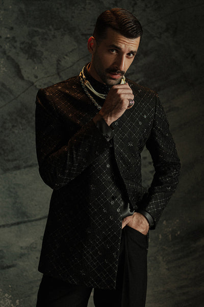 Republic By Omar Farooq | Sherwani Couture | 'Zian' Bandhgala -  Republic by Omar Farooq SHERWANI COUTURE - Original Designer Dress - House of Maryam
