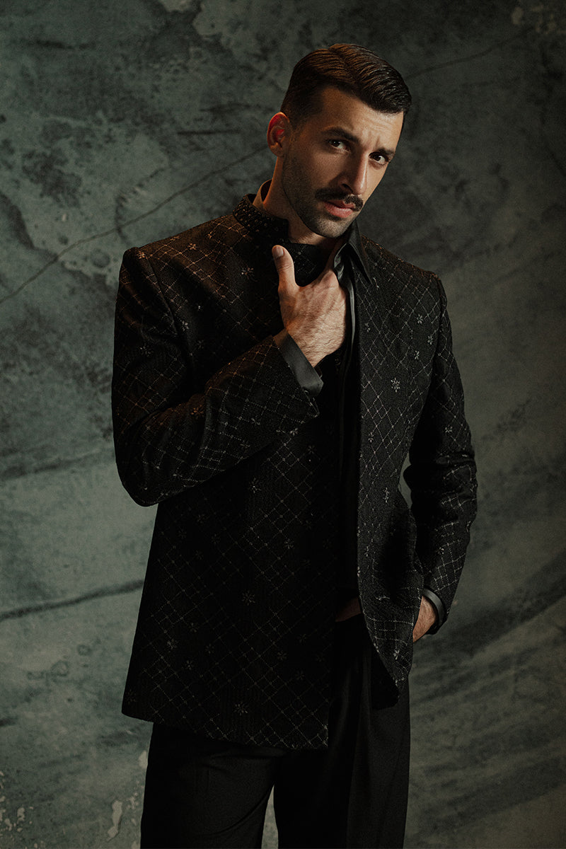 Republic By Omar Farooq | Sherwani Couture | 'Zian' Bandhgala -  Republic by Omar Farooq SHERWANI COUTURE - Original Designer Dress - House of Maryam