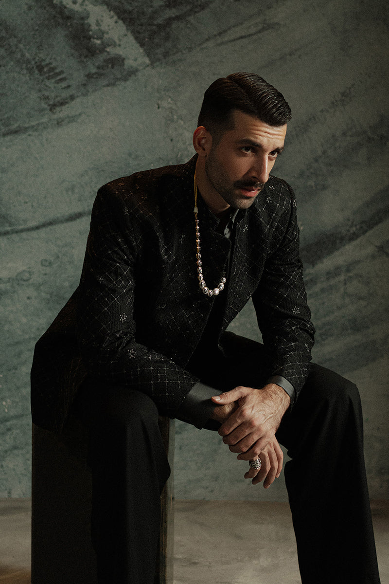 Republic By Omar Farooq | Sherwani Couture | 'Zian' Bandhgala -  Republic by Omar Farooq SHERWANI COUTURE - Original Designer Dress - House of Maryam