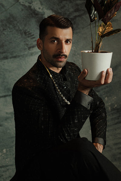 Republic By Omar Farooq | Sherwani Couture | 'Zian' Bandhgala -  Republic by Omar Farooq SHERWANI COUTURE - Original Designer Dress - House of Maryam