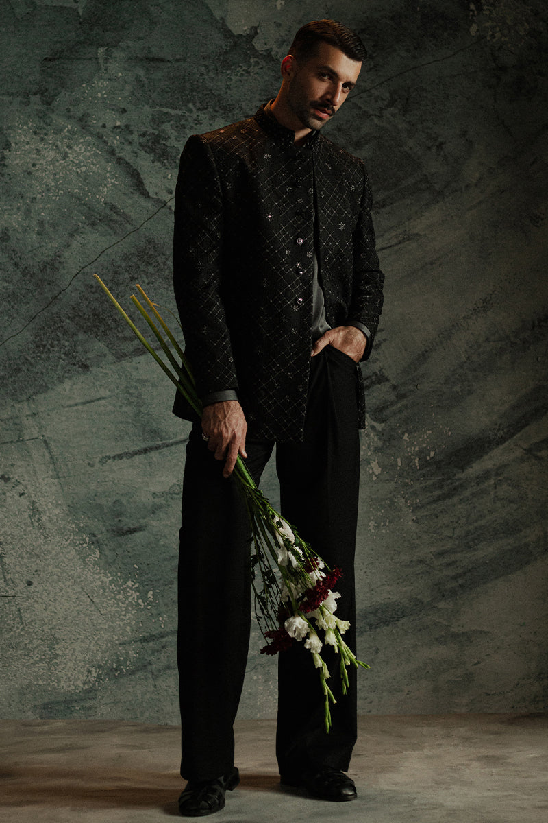 Republic By Omar Farooq | Sherwani Couture | 'Zian' Bandhgala -  Republic by Omar Farooq SHERWANI COUTURE - Original Designer Dress - House of Maryam