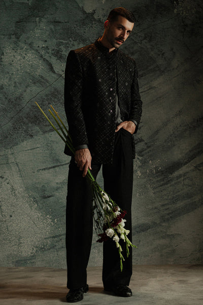 Republic By Omar Farooq | Sherwani Couture | 'Zian' Bandhgala -  Republic by Omar Farooq SHERWANI COUTURE - Original Designer Dress - House of Maryam