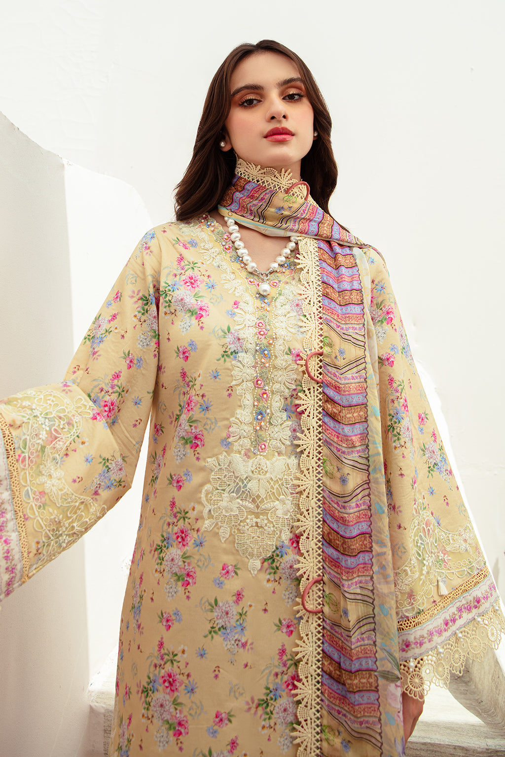 AJR Couture | Alif Affordable Lawn 24 | SUNNY DELIGHT -  AJR Couture Luxury - Original Designer Dress - House of Maryam