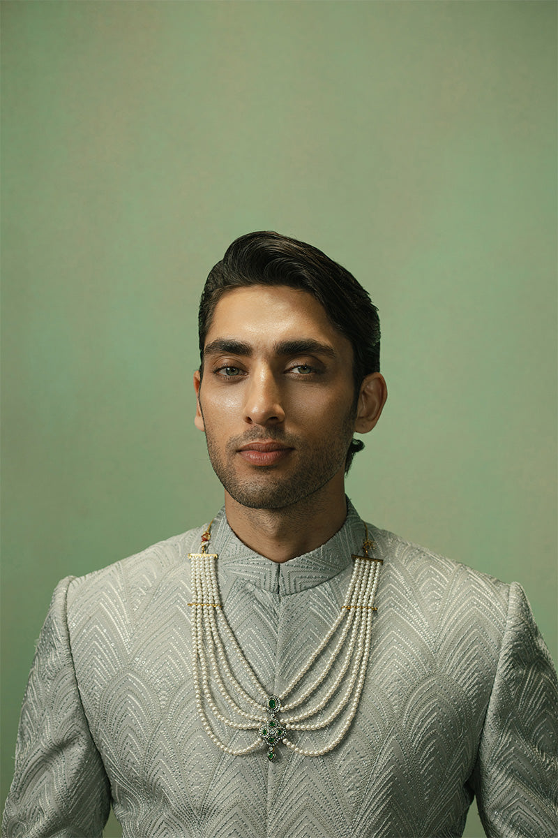 Republic By Omar Farooq | Bandhgala Suit | 'Emaad' Bandhgala Jacket -  Republic by Omar Farooq Bandhgala Suit - Original Designer Dress - House of Maryam