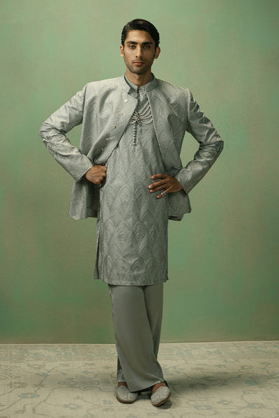 Republic By Omar Farooq | Bandhgala Suit | 'Emaad' Bandhgala Jacket -  Republic by Omar Farooq Bandhgala Suit - Original Designer Dress - House of Maryam