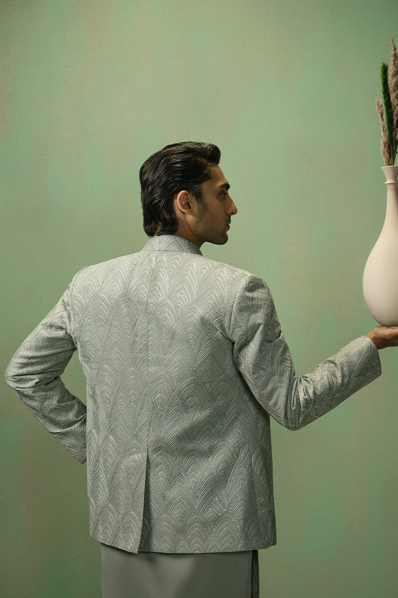 Republic By Omar Farooq | Bandhgala Suit | 'Emaad' Bandhgala Jacket -  Republic by Omar Farooq Bandhgala Suit - Original Designer Dress - House of Maryam